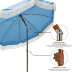 AMMSUN 7ft Patio Umbrella with Fringe Outdoor Tassel Umbrella UPF50+ Premium - Image 4
