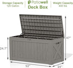 Patiowell 120 Gallon Large Deck Box, Outdoor Lockable Storage Box - Image 4