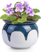 African Violet Pots, 6 inch Ceramic Easy Self Watering Plant Pot by BUYMAX