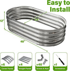 Galvanized Raised Garden Bed for Outdoor: 4x2x1ft Durable Metal Vegetable Plant - Image 6