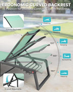 Aluminum Chaise Lounge Chair Outdoor, Foldable & Assembly Free Patio Pool - Image 4