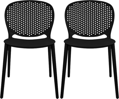 2xhome Set of 2 Patio Dining Chairs | Modern Stackable Outdoor Pool Side Chair by 2xhome