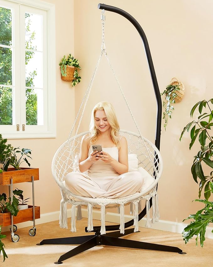 Greenstell Hammock Chair, Macrame Swing Chair - Image 7