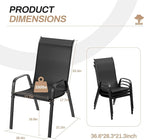 TLSUNNY Patio Chairs, Stackable Textilene Outdoor Dining Furniture - Image 3
