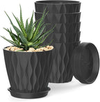 4 Inch Plant Pots, 6 Pack Indoor Flower Pots, Planters by SQKH
