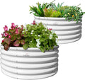 A ANLEOLIFE 2-Pack 4ft x 18” Tall Galvanized Raised Garden Beds Outdoor by AAnleolife