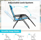 Homall Zero Gravity Chair Patio Folding Lawn Outdoor Lounge Gravity Camp - Image 5