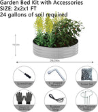 Galvanized Metal Planter Raised Garden Bed Kit - Image 3