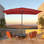 JEAREY 6.5x10 ft Rectangular Patio Umbrellas Rectangle Outdoor Umbrella - Image 2