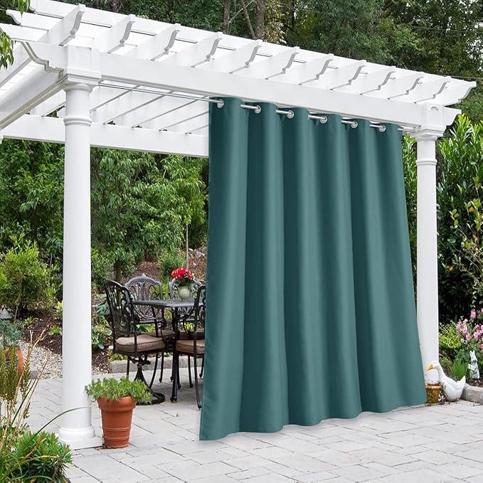 NICETOWN Waterproof Outdoor Patio Curtain W84 x L84, Rustproof Grommet Blackout by NICETOWN