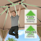 Aoxun Outdoor Gazebo for Patio 10x12 Metal Frame Canopy - Image 5