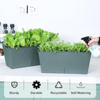 Window Box Planter 6 Pcs, 16.5 Inches Self Watering Rectangle Flower Plant Pots - Image 3