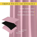 NICETOWN Rouge Pink Blackout Curtains - Image 3