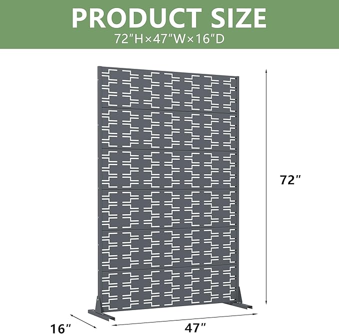 Casaphoria Metal Privacy Screen Outdoor, Drakgrey-Brick - Image 4