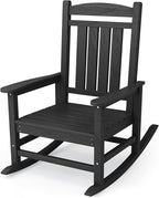 KINGYES HDPE Outdoor Rocking Chair, Widened Seat Patio Rocking Chair, Oversized by KINGYES