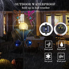 VCUTEKA Solar Lights Outdoor Metal Garden Stake Waterproof Crackle Glass Globe - Image 5