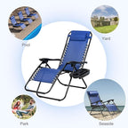 Nazhura Set of 2 Relaxing Recliners Patio Chairs Adjustable Steel Mesh Zero - Image 7