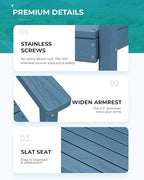 SERWALL Patio Dining Table and Bench Set - Image 5