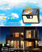 Peasur Solar Lights Outdoor Waterproof, Warm White Motion Sensor Lights Dusk to - Image 4