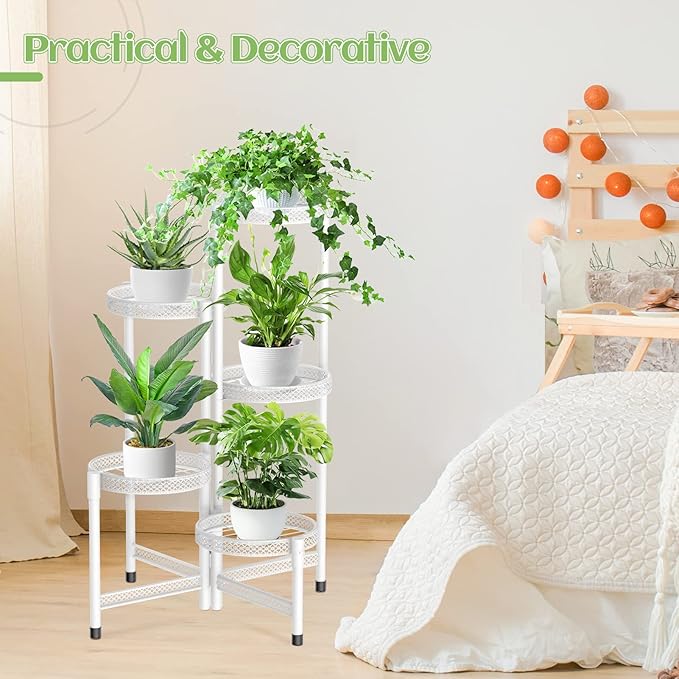 iDavosic.ly Plant Stand Indoor Outdoor, 5 Tier Corner Metal Flower Display - Image 8