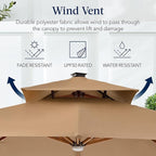 Best Choice Products 10ft Square Cantilever Patio Umbrella w/Base Included - Image 7