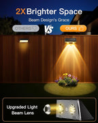 Solar Fence Lights Outdoor, 2 Pack IP65 Waterproof Fence Lights Solar Powered - Image 3