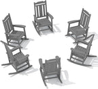SERWALL Outdoor Rocking Chair Set of 6, Patio Rocking Chair Sets, HDPE Rocking by SERWALL