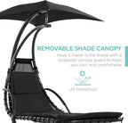 Best Choice Products Outdoor Hanging Curved Steel Chaise Lounge Chair Swing - Image 4