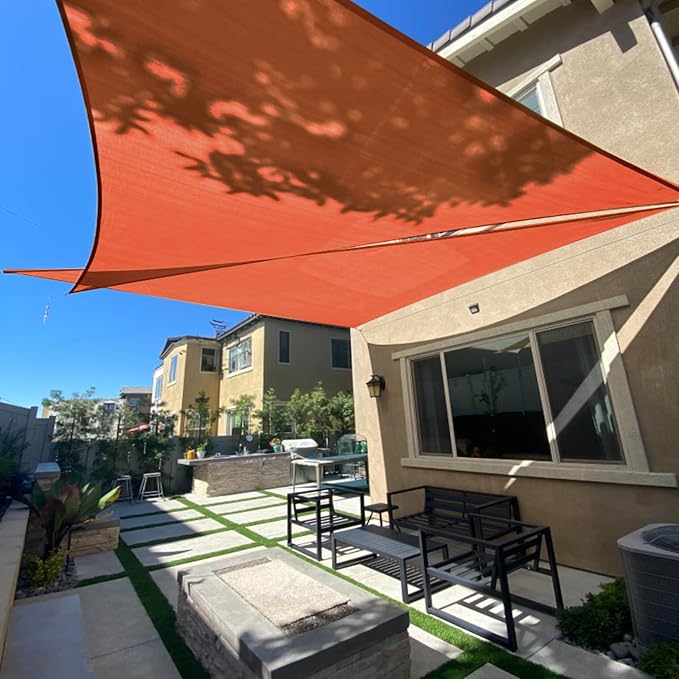SUNLAX Sun Shade Sail 17' x 24' x 29.4' Terra Red Rectangle Canopy Sail Shade by SUNLAX