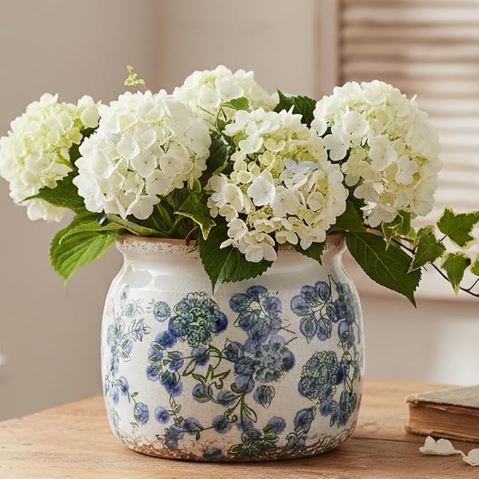 Ceramic Planters Spring Decor, 6.29in Country Cottage Plant Pots - Image 2