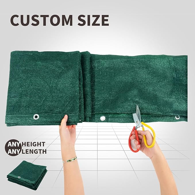 LOVE STORY Custom Size 3'x16' Dark Green Balcony Privacy Screen, UV Block - Image 2