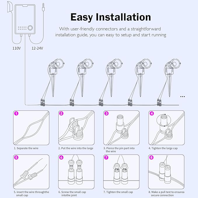 RGBW Low Voltage Landscape Lights, 10W 12/24V Color Changing Landscape Lighting - Image 5