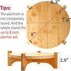 2 Pack Bamboo Plant Stand, Mid Century Modern Planter Stand, Detachable Flower - Image 2