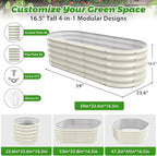 17" Tall Outdoor Garden Raised Garden Bed Kits, 5ft X 2ft Oval, 0.8MM Thick - Image 4