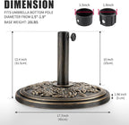Backyard Expressions 20 lb Patio Umbrella Base Stand, Decorative Rose Medallion - Image 6