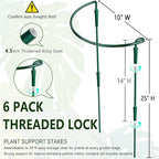 6 Pack Threaded Lock Metal Plant Support Stakes - Image 2