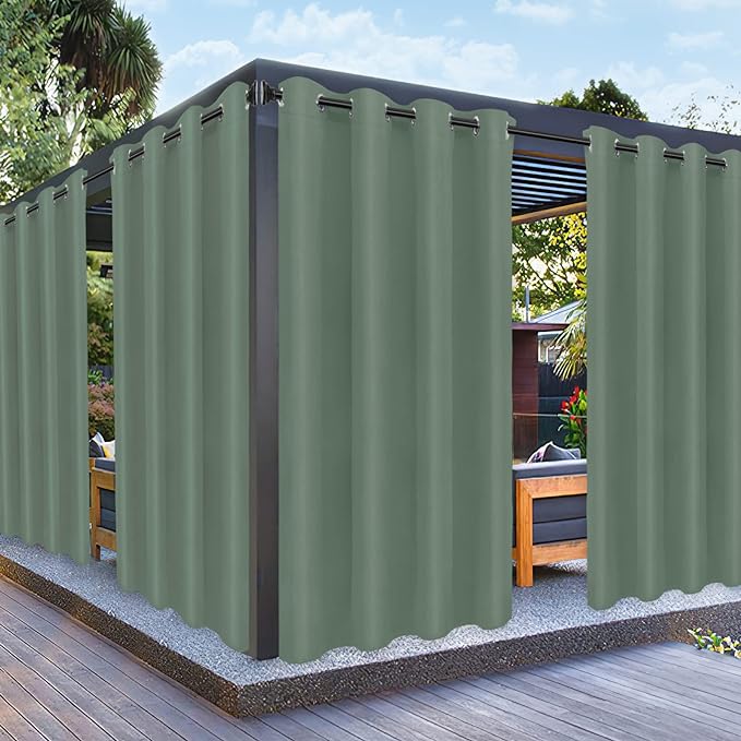 PureFit Outdoor Curtains for Patio Waterproof Weatherproof, UV Resistant by PureFit
