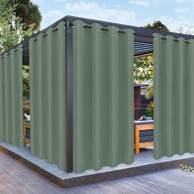 PureFit Outdoor Curtains for Patio Waterproof Weatherproof, UV and Fade by PureFit