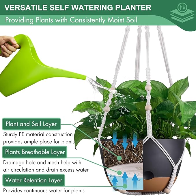 3 Pack 8/10/12 Inch Hanging Planters - Image 5