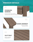 SERWALL 7-Piece Patio Dining Table Sets, Outdoor HDPE Dining Furniture Set - Image 3