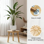 Delma Wood Plant Stands Indoor, Mid-Century Modern Plant Stool, Tall Plant Stand - Image 2