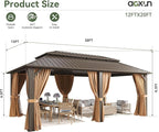 Aoxun 20x12 Gazebo Outdoor Hardtop Gazebo - Image 6