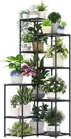 Bamworld Black Plant Stand Indoor Outdoor Corner Plant Shelf 54.7" Tall Plant - Image 6