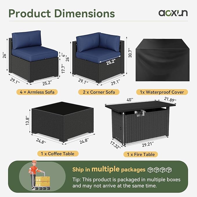 Aoxun 8 Piece Patio Furniture Set - Image 2