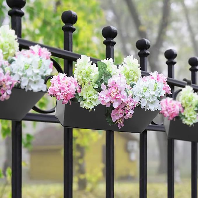 Railing Planters Outdoor Balcony 16 Inch Deck Over The Railing Planter Boxes - Image 3