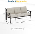 RoyalCraft Patio 3 Seats Sofa, All-Weather Outdoor Couch, Patio Furniture Sofa - Image 2