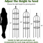 2 Pcs Garden Obelisk Trellis for Climbing Plants Outdoor 6 Ft Rose Bush Round - Image 3