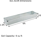6x1.5x1ft Galvanized Raised Garden Bed, Outdoor Planter Box Metal Patio Kit - Image 2