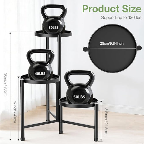 3 Tier Metal Corner Plant Stand Indoor Outdoor, Heightened widened 30'' Tall - Image 2