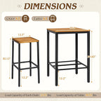 Devoko Acacia Wood Outdoor Patio Bar Set - Image 6
